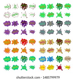 assembly of flat icons on theme Comic Speech Bubble