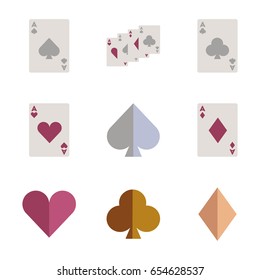 assembly flat icons poker playing card