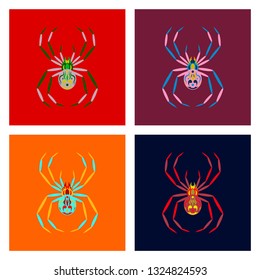assembly flat illustration halloween spider
