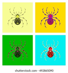 assembly flat illustration halloween spider