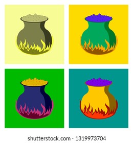 assembly flat illustration potion cauldron
