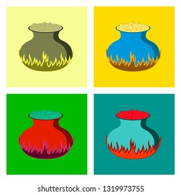 assembly flat illustration potion cauldron