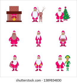 assembly flat illustration Santa Claus