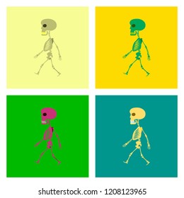 assembly flat illustration skeleton Halloween monster