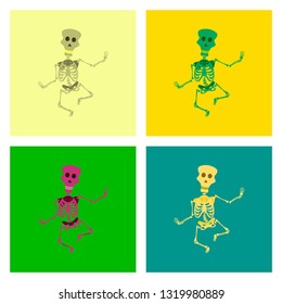 assembly flat illustration skeleton Halloween monster