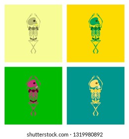 assembly flat illustration skeleton Halloween monster