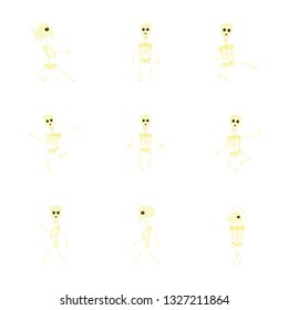 assembly flat illustration skeleton Halloween monster