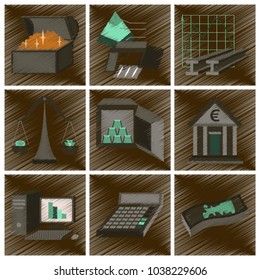 assembly flat shading style icon Economics business finance