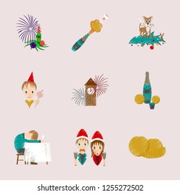 assembly flat shading style icon Christmas celebration