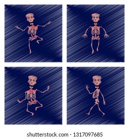 assembly flat shading style icon skeleton Halloween monster