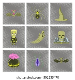 assembly flat shading style icon halloween