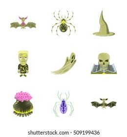 assembly flat shading style icon halloween