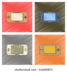 assembly flat shading style icon game console