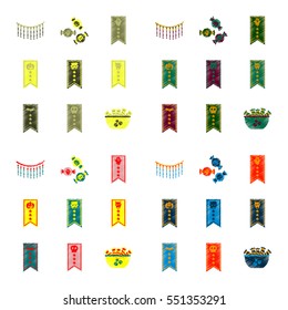 assembly flat shading style icon halloween festivity garland candy