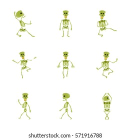assembly flat shading style icon skeleton Halloween monster
