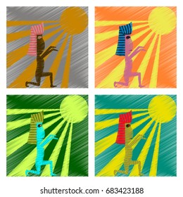 assembly flat shading style icon mummy halloween monster
