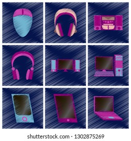assembly flat shading style icons Gadgets