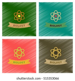 assembly flat shading style icons biology molecule