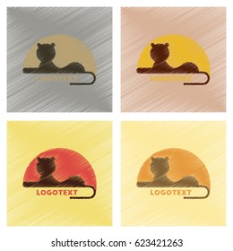 assembly flat shading style icons lion logo