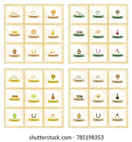 assembly flat shading style icons rocket science geography physics languages history math biology chemistry lesson