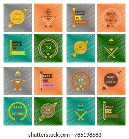 assembly flat shading style icons Back to school pencil