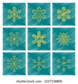 assembly flat shading style illustration snowflake