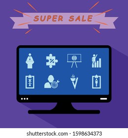 assembly in  flat style icons the theme of business