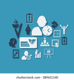 assembly in  flat style icons the theme business
