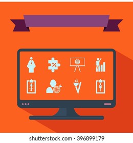 assembly in  flat style icons the theme business