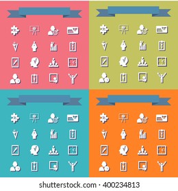 assembly in  flat style icons the theme business