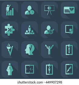 assembly in  flat style icons the theme of business