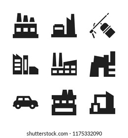 assembly icon. 9 assembly vector icons set. automobile, welder and factory icons for web and design about assembly theme