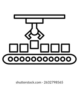 Assembly Icon Black and white outline vector