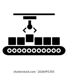Assembly Icon Flat outline fill black and white