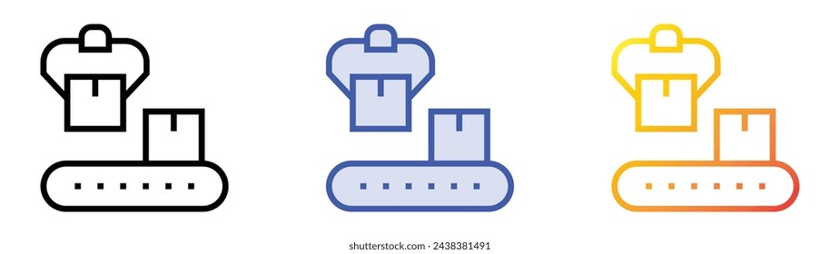 icono de conjunto. Diseño de estilo de relleno lineal, azul y degradado aislado sobre fondo blanco