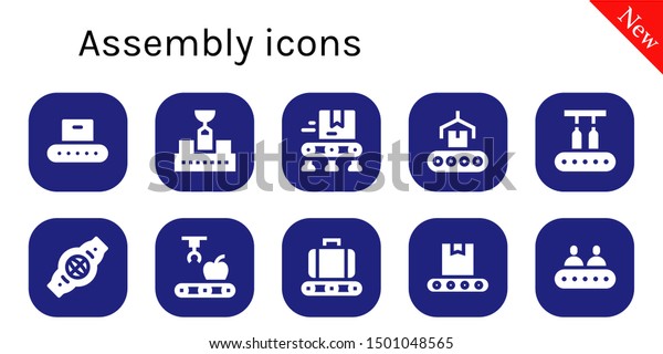 Assembly Icon Set 10 Filled Assembly Stock Vector (Royalty Free ...