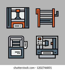 assembly icon set. vector set about industrial robot icons set.