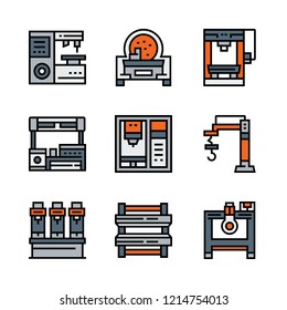 assembly icon set. vector set about industrial robot icons set.