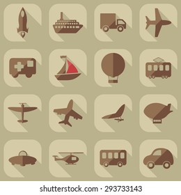 assembly icons of transport delivery set collection