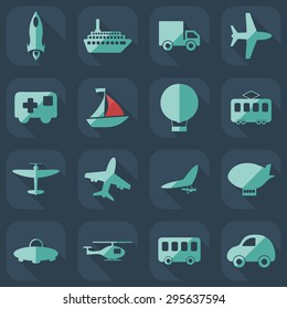 assembly icons of transport delivery set collection