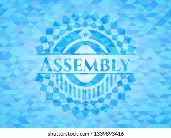 Assembly light blue mosaic emblem