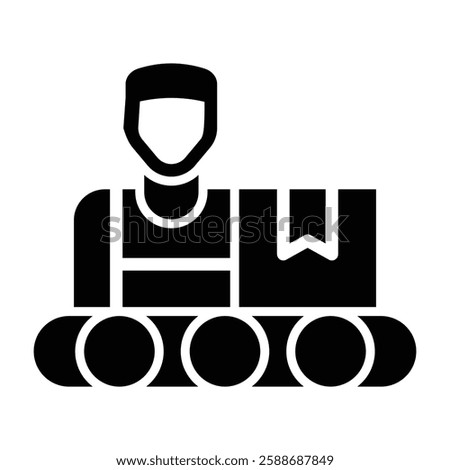 Assembly Line Glyph Icon Design For Personal And Commercial Use