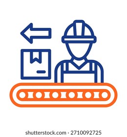Ilustración vectorial de color de icono de línea de montaje