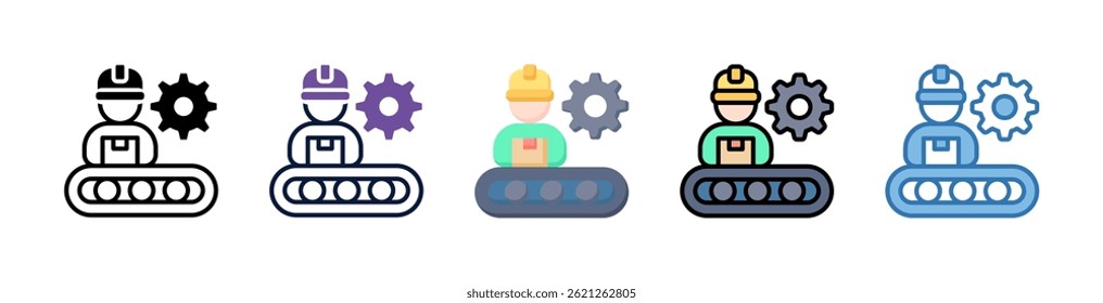 Assembly Line Icon Element For Design
