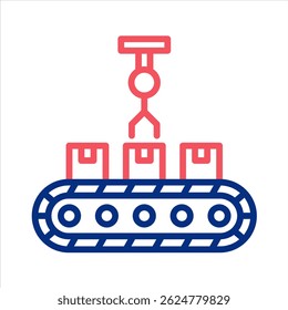 Assembly Line Icon Element For Design