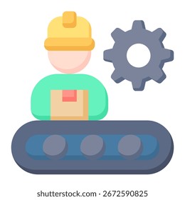 Assembly Line Icon Element For Design