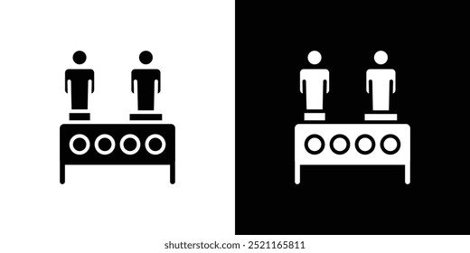 Assembly line icon Flat fill set collection