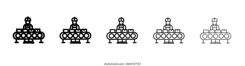 Assembly line icon flat illustration set logo