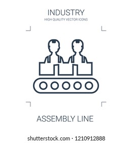 assembly line icon. high quality line assembly line icon on white background. from industry collection flat trendy vector assembly line symbol. use for web and mobile