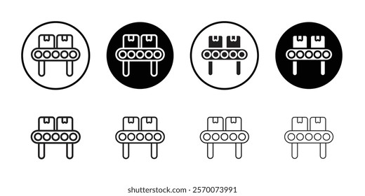 Assembly line icon Outline vector for web ui